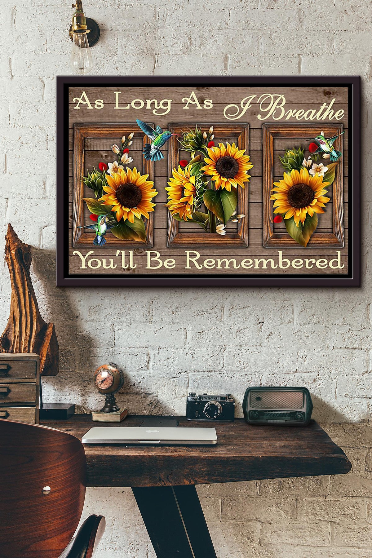 As Long As I Breathe Youll Be Remembered Poster n Framed Matte Canvas