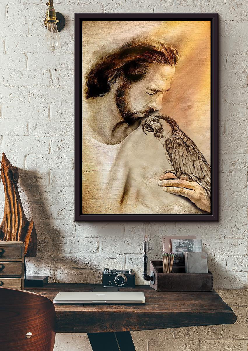 Jesus And Tarrot God Wall Art For Home Decor Gift For ANimal Lovers Christian Framed Matte Canvas Framed Prints, Canvas