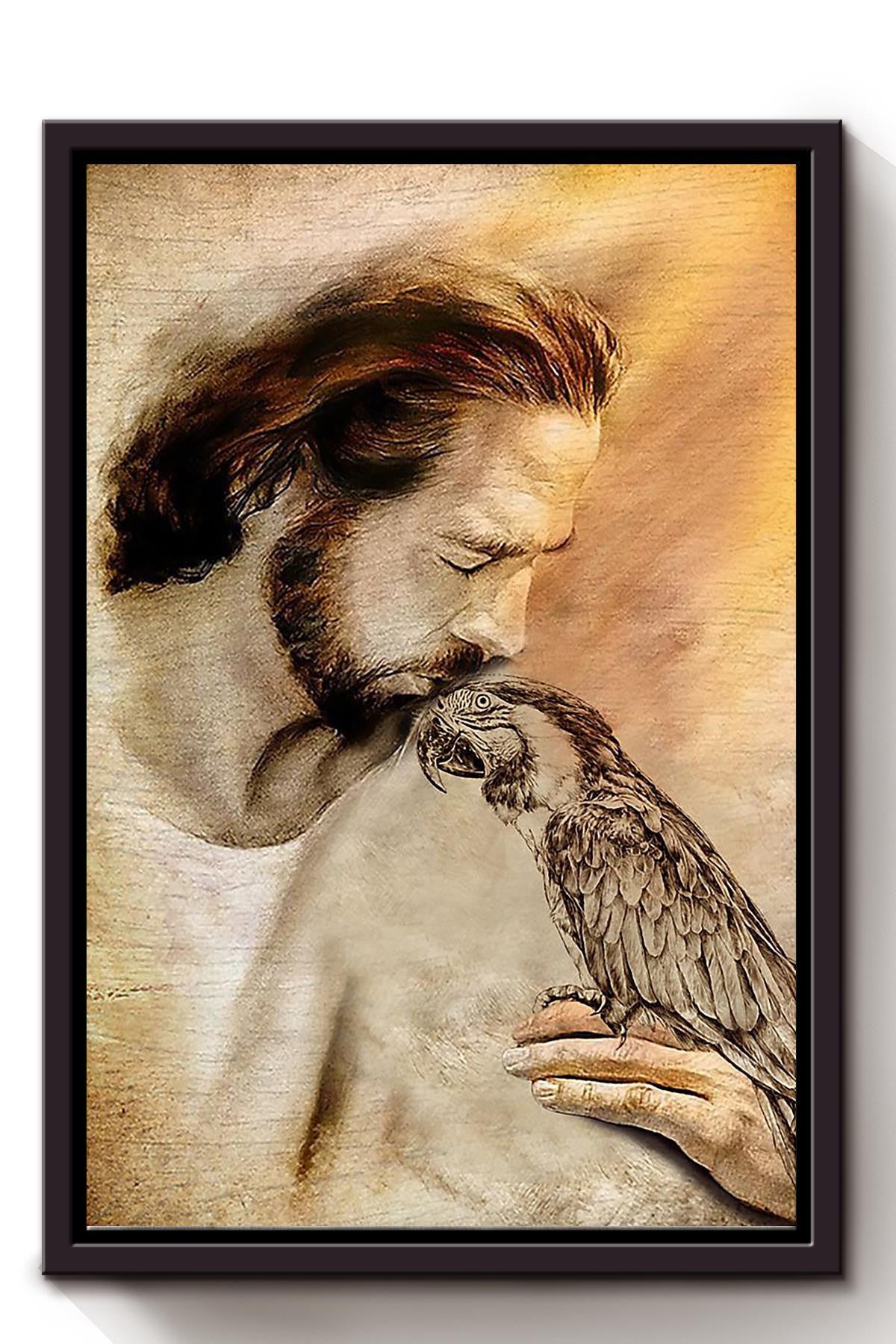 Jesus And Tarrot God Wall Art For Home Decor Gift For ANimal Lovers Christian Framed Matte Canvas Framed Prints, Canvas