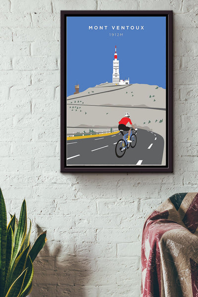 Mont Ventoux Cycling Poster Framed Matte Canvas