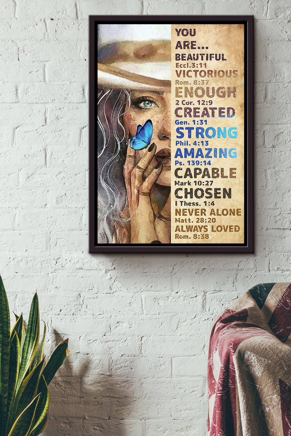 Cowgirl You Are Beautiful Poster Horse Riding Wall Art Cowgirl Cowboy Gift Framed Canvas Framed Prints, Canvas