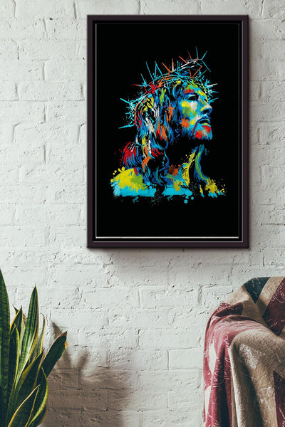 Christan Colorful Art Poster Framed Matte Canvas