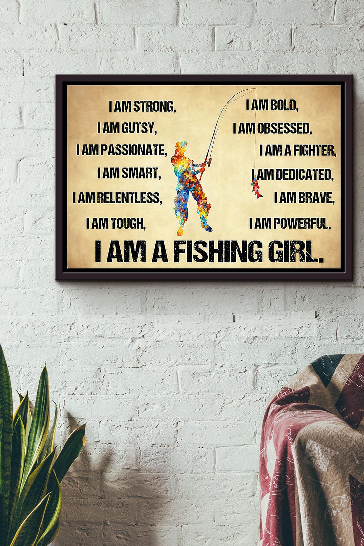I Am A Fishing Girl n Framed Matte Canvas