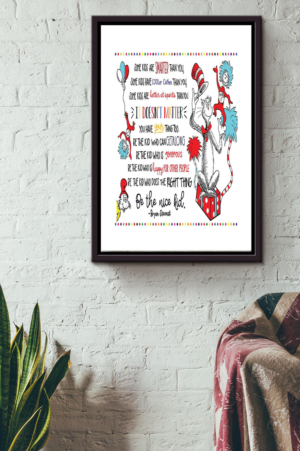 Its Does Matter Just Be The Nice Kid Poster - Decor Wall Art - Gift For Child Kids Family Bedroom Decor Framed Matte Canvas Framed Prints, Canvas