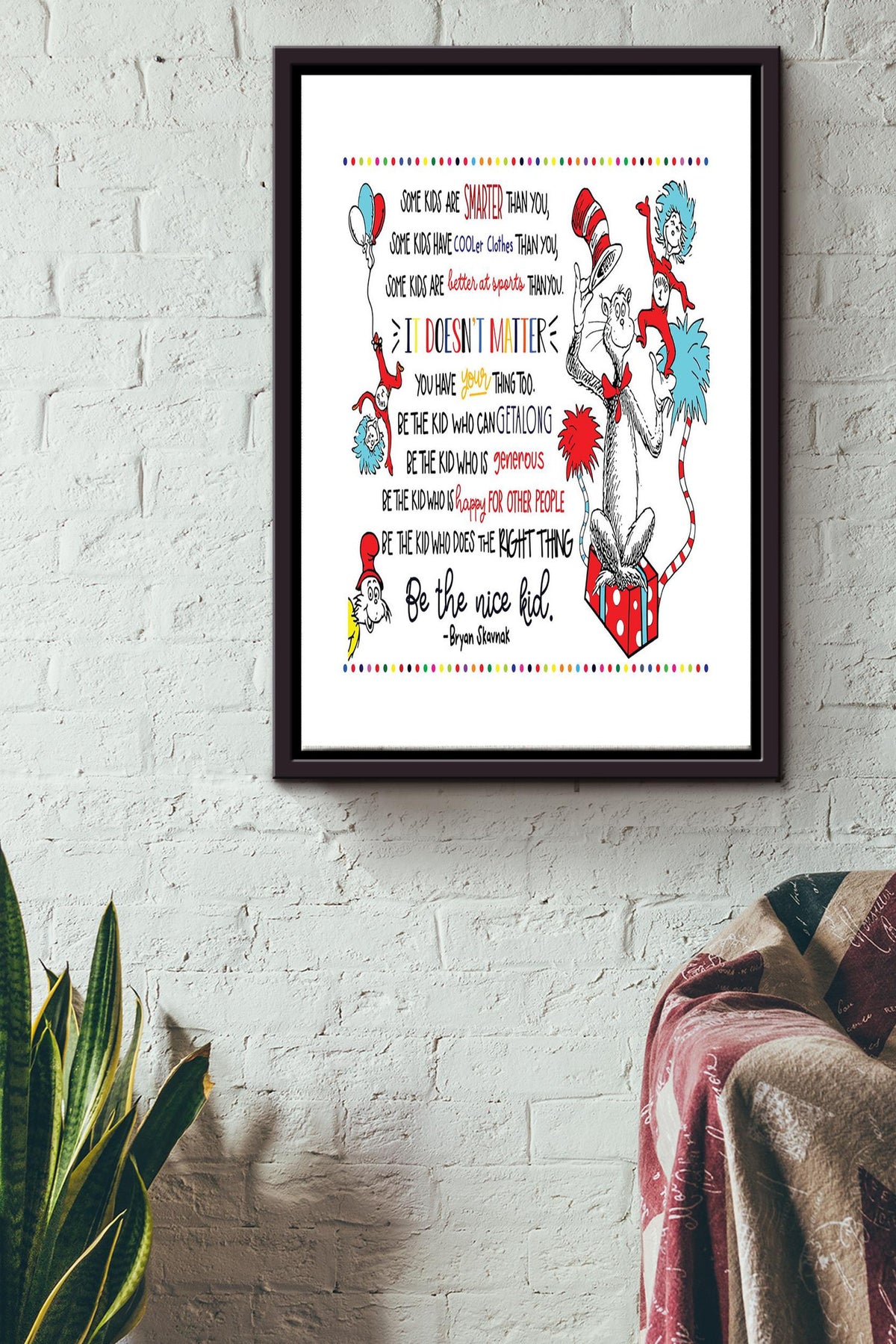 Its Does Matter Just Be The Nice Kid Poster - Decor Wall Art - Gift For Child Kids Family Bedroom Decor Framed Matte Canvas Framed Prints, Canvas