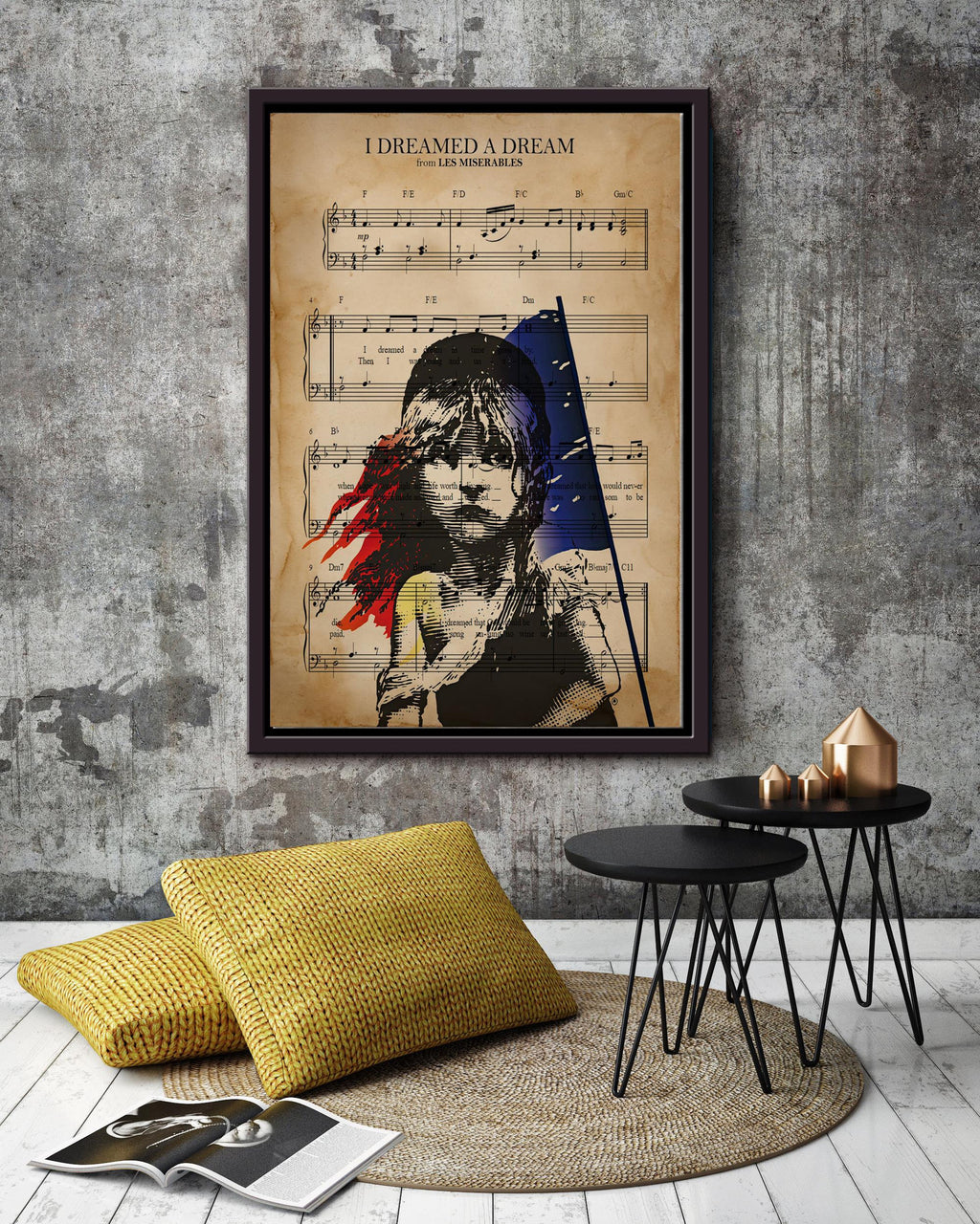 I Dreamed A Dream Lyrics Music Wall Art Gift For Les Miserables Fan Pop Fan Framed Canvas Framed Prints, Canvas