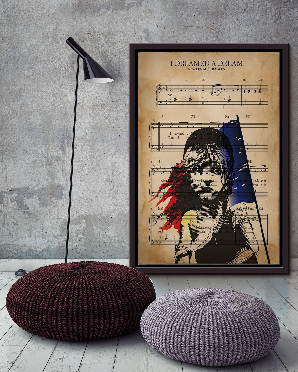 I Dreamed A Dream Lyrics Music Wall Art Gift For Les Miserables Fan Pop Fan Framed Canvas Framed Prints, Canvas