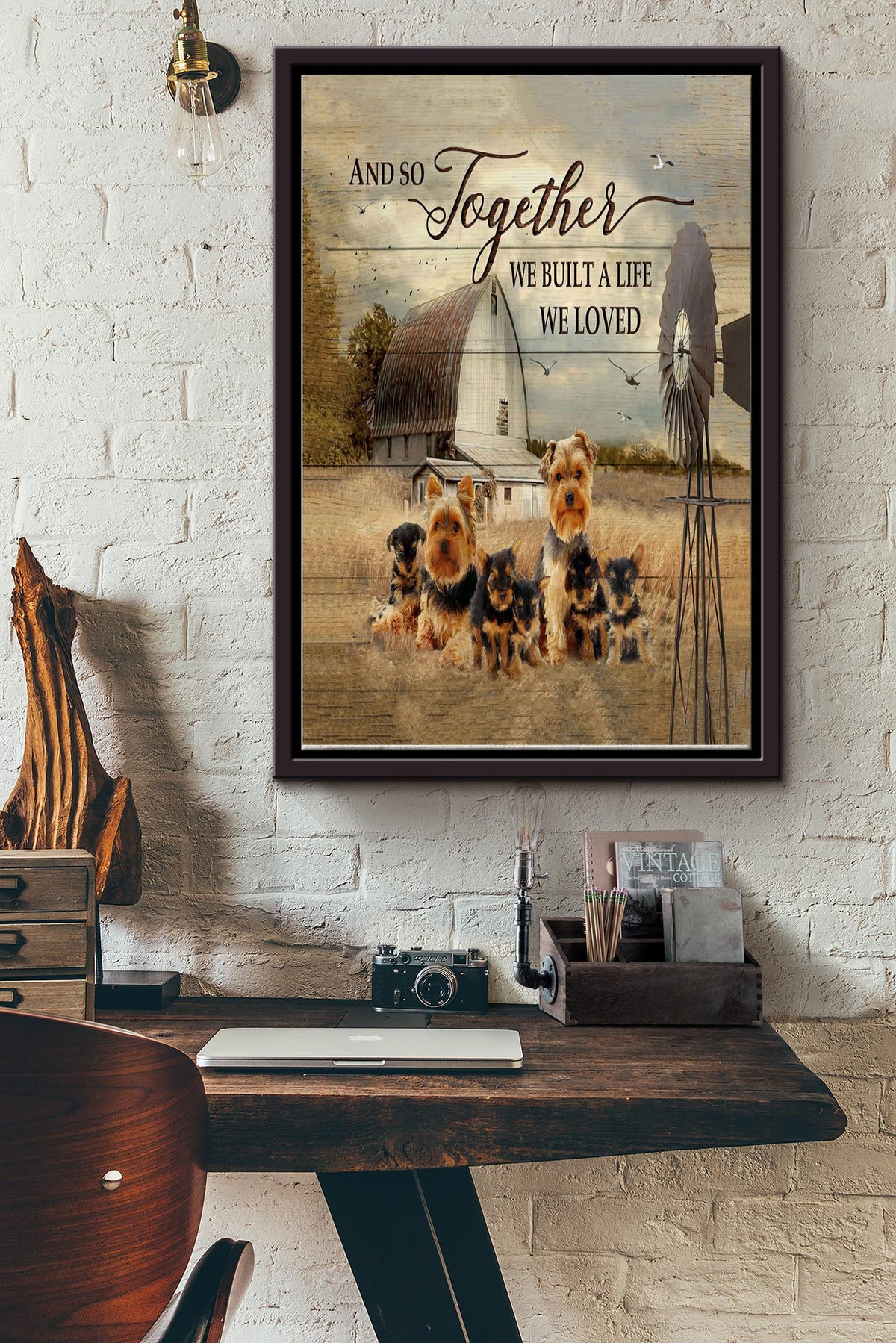 And So Together We Built A Life We Loved Poster - Animal Wall Art - Gift For Farmhouse Decor, Dog Lover, Dog Foster Framed Matte Canvas Framed Prints, Canvas
