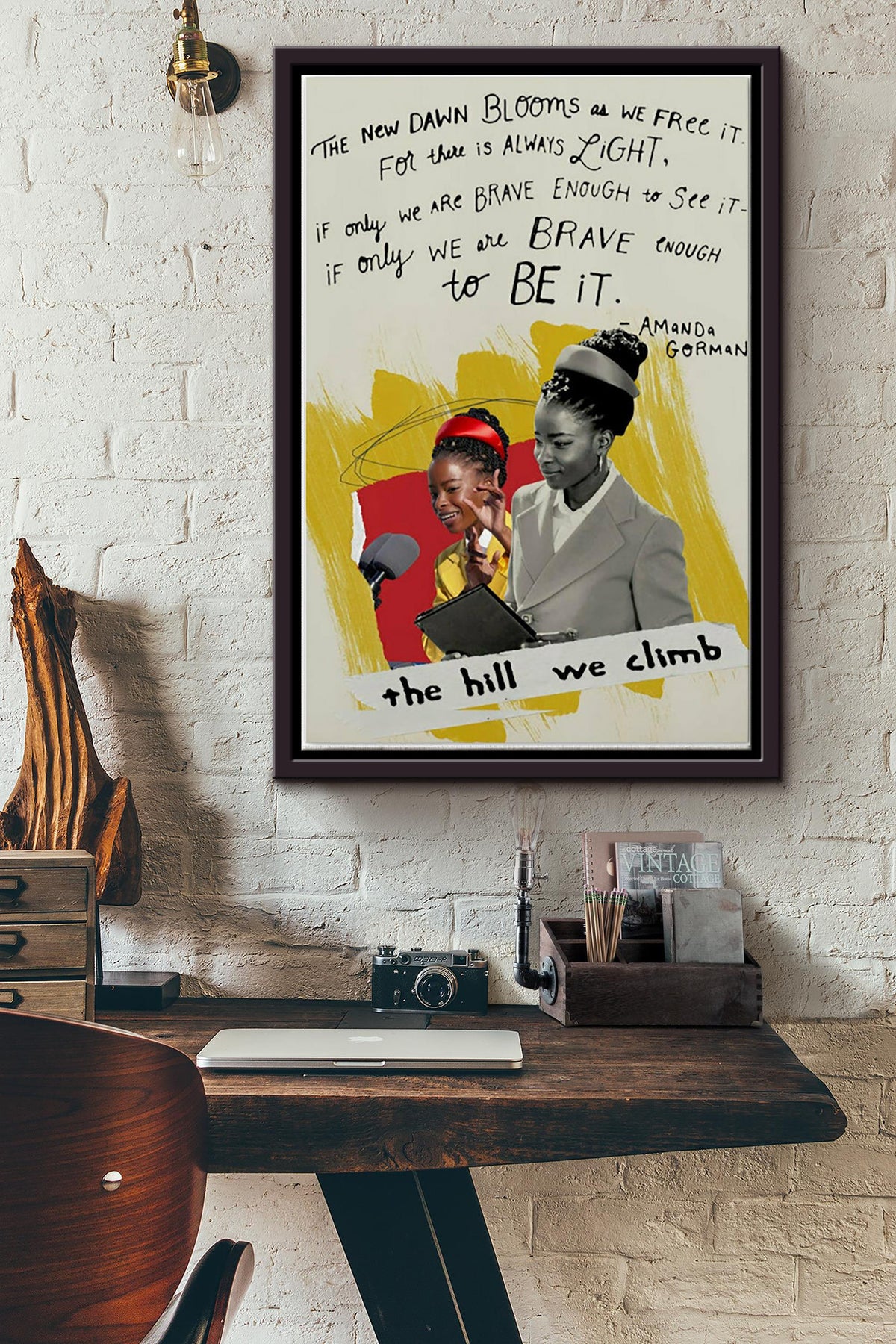 Amanda Gorman Poster For There Is Always Light Poster Inauguration Poem 2021 Framed Matte Canvas