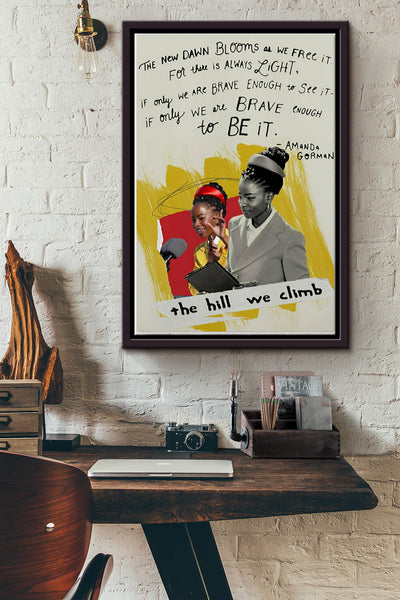 Amanda Gorman Poster For There Is Always Light Poster Inauguration Poem 2021 Framed Matte Canvas