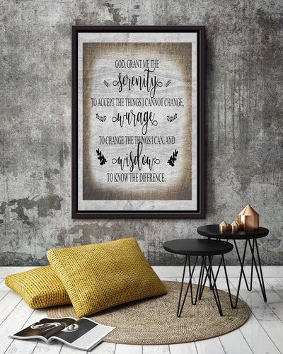 God Grant Me Bible Motivation Wall Art Gift For Chistant Home Decor Framed Canvas Framed Prints, Canvas