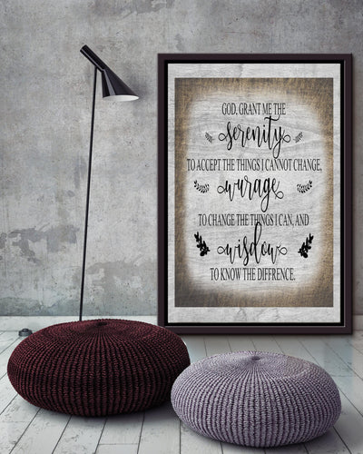 God Grant Me Bible Motivation Wall Art Gift For Chistant Home Decor Framed Canvas Framed Prints, Canvas