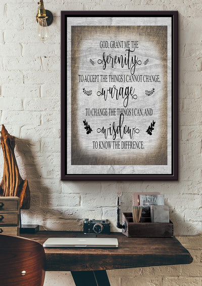 God Grant Me Bible Motivation Wall Art Gift For Chistant Home Decor Framed Canvas Framed Prints, Canvas