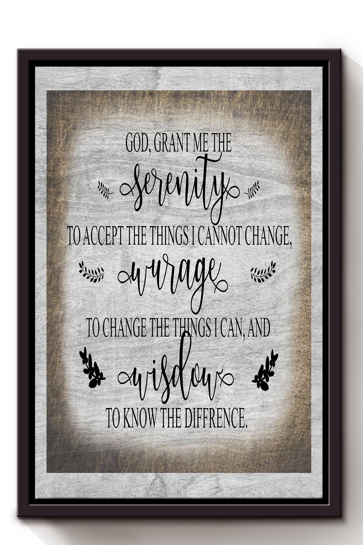 God Grant Me Bible Motivation Wall Art Gift For Chistant Home Decor Framed Canvas Framed Prints, Canvas