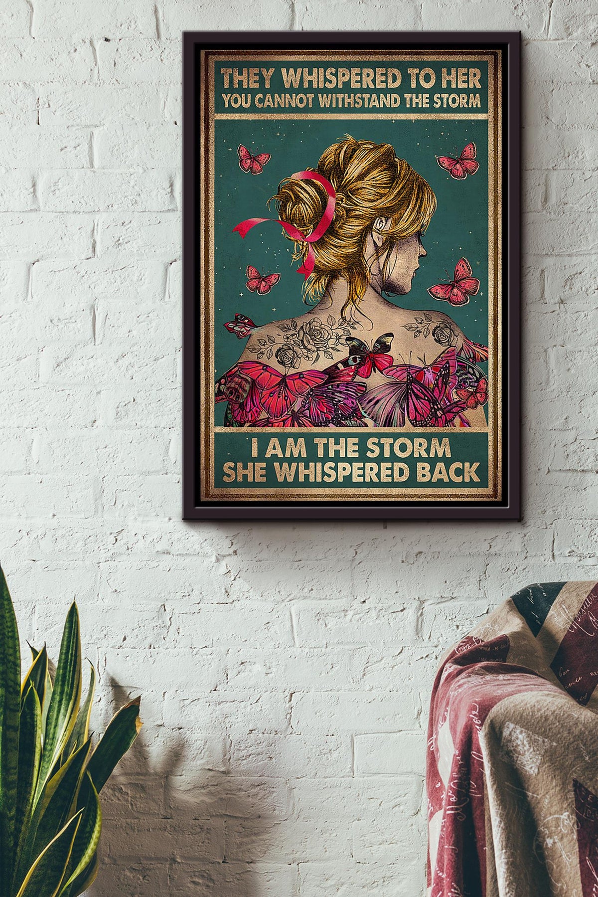 Blonde Girl Wall Art Triple Negative Breast Cancer Gift For The Breast Cancer Awareness Month Framed Canvas Framed Prints, Canvas