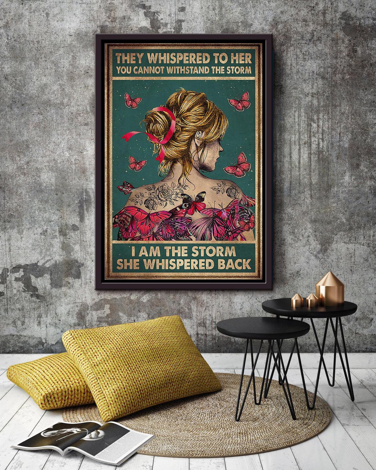 Blonde Girl Wall Art Triple Negative Breast Cancer Gift For The Breast Cancer Awareness Month Framed Canvas Framed Prints, Canvas