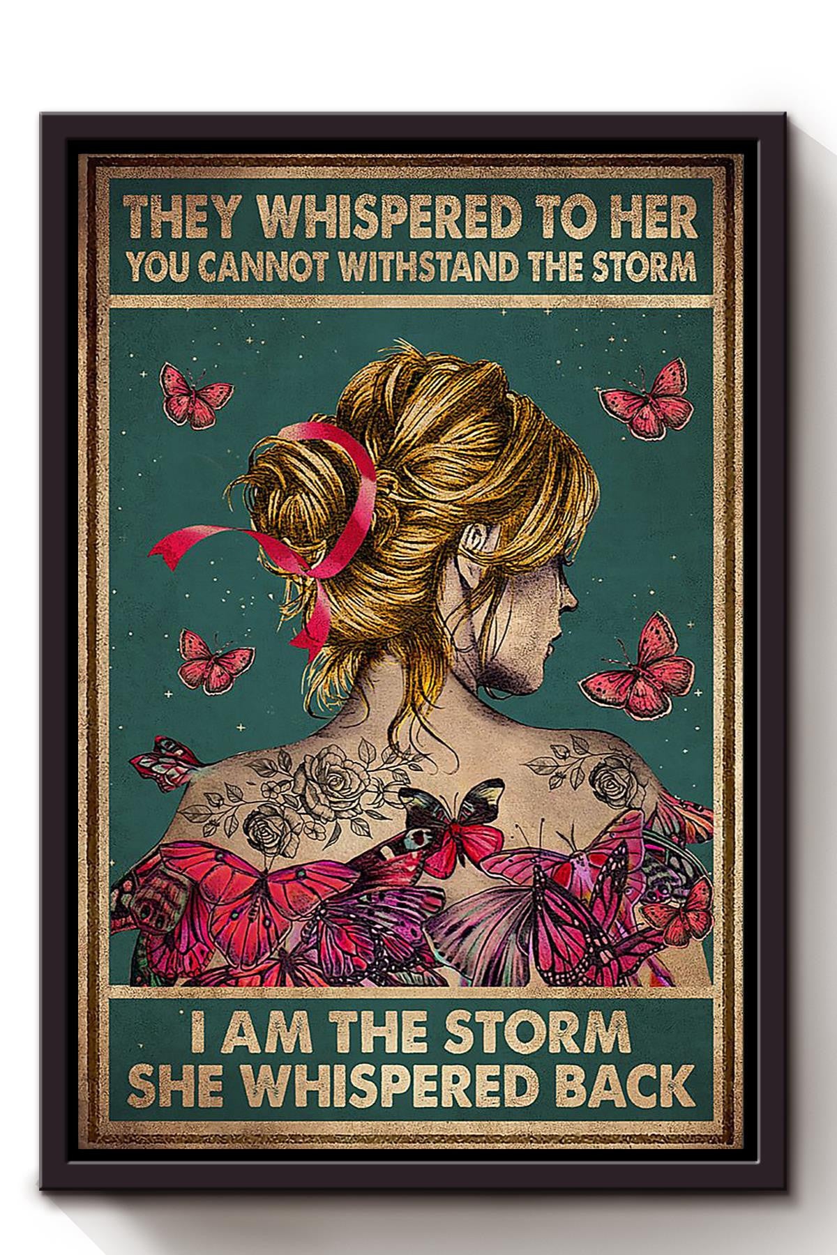 Blonde Girl Wall Art Triple Negative Breast Cancer Gift For The Breast Cancer Awareness Month Framed Canvas Framed Prints, Canvas