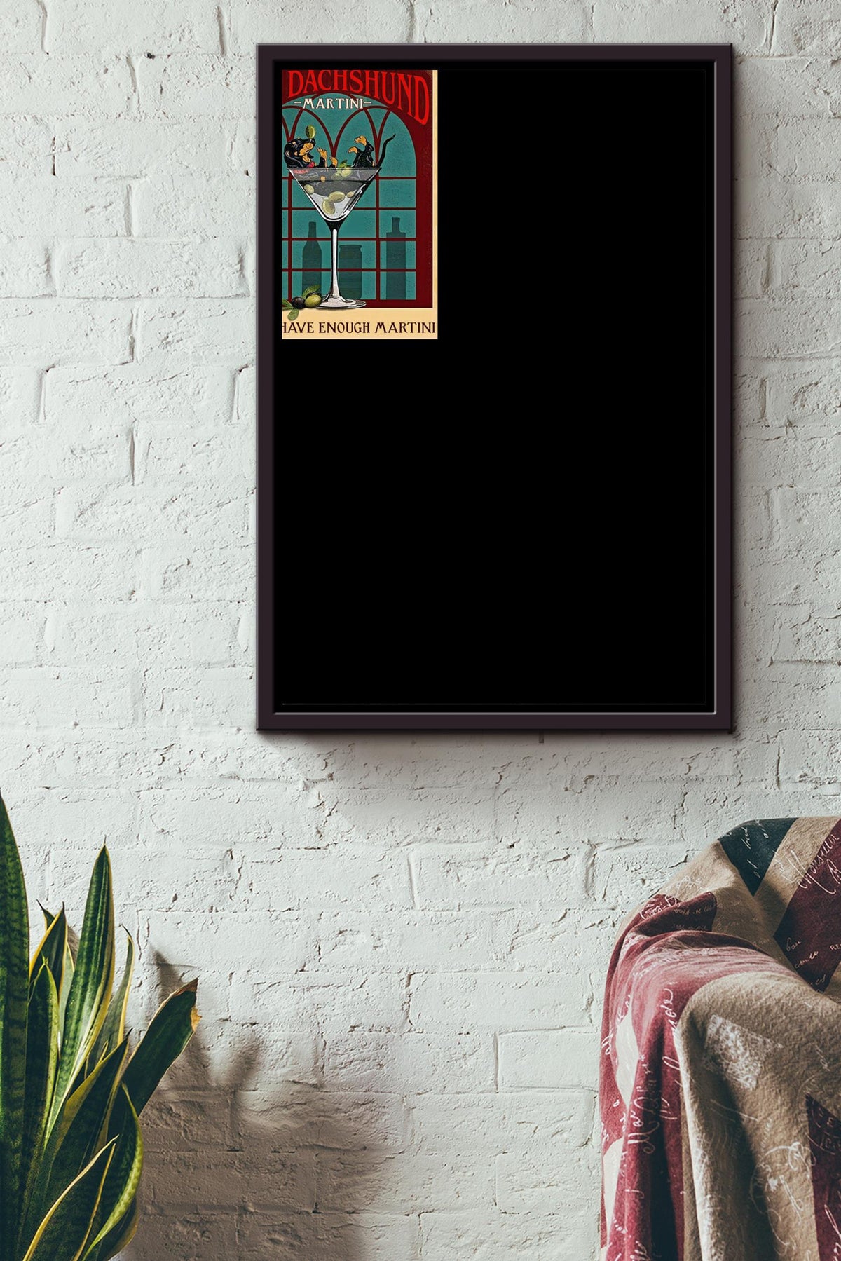 Dachshund Martini Funny Quote For Bar Club Decor Gift For Bartender Framed Canvas