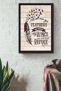 He Will Cover You Feathers And Under Poster - Home Decor Wall Art - Gift For Bird Lover, Father's Day, Daddy, Boyfriend Framed Matte Canvas Framed Prints, Canvas