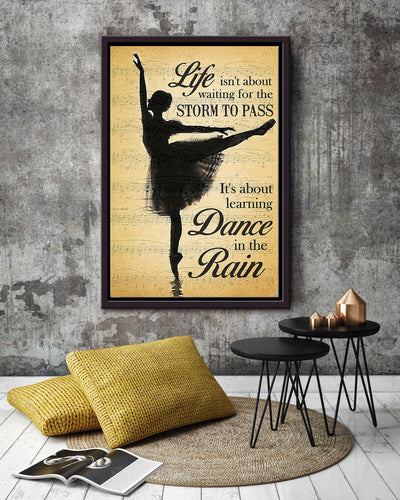 It's About Learning Dance In The Rain Wall Art Gift For Dancer Framed Matte Canvas Framed Prints, Canvas