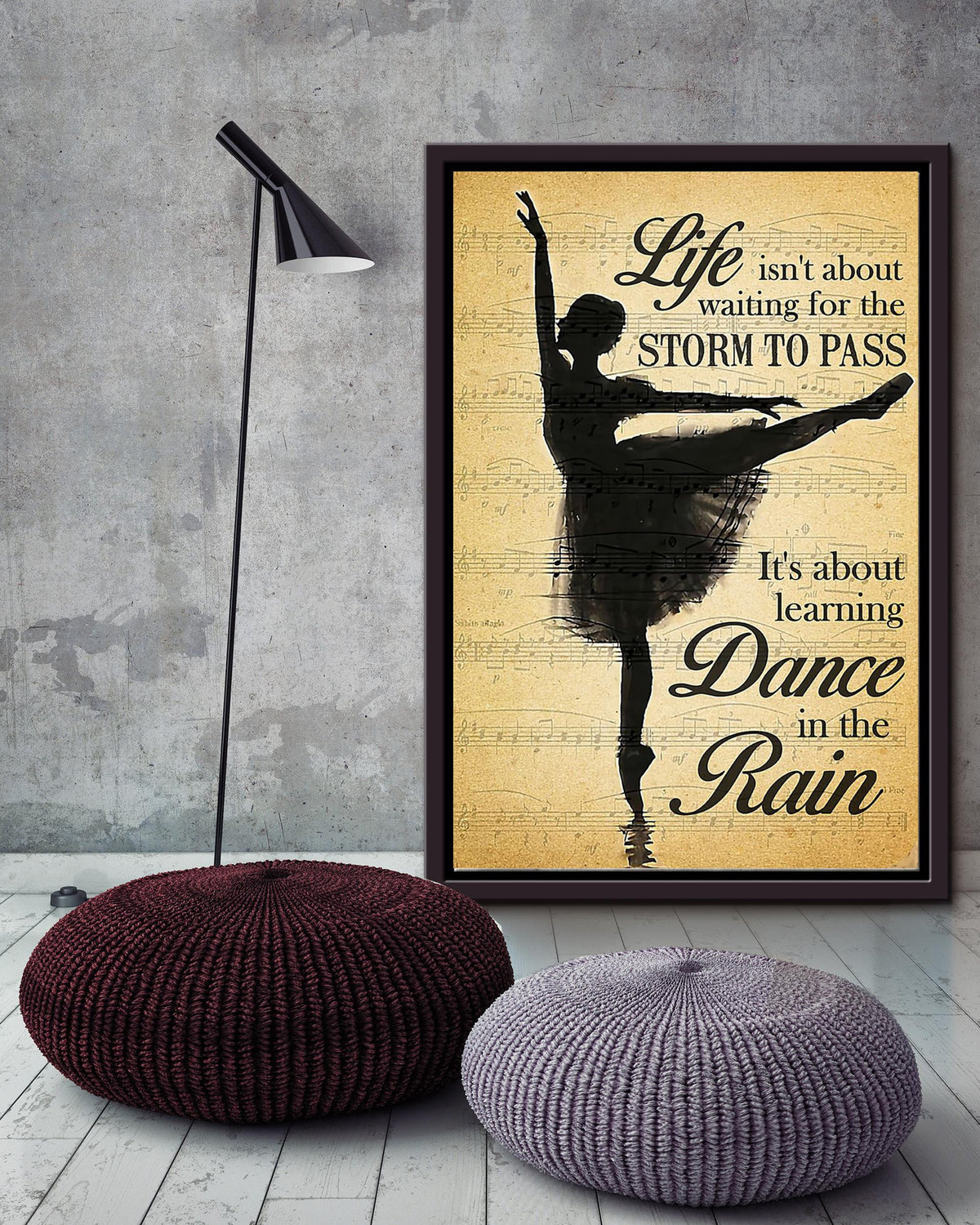 It's About Learning Dance In The Rain Wall Art Gift For Dancer Framed Matte Canvas Framed Prints, Canvas