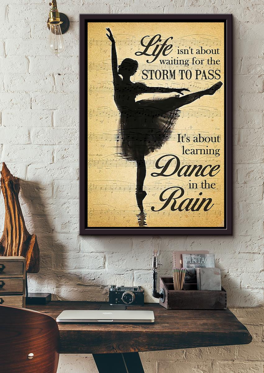 It's About Learning Dance In The Rain Wall Art Gift For Dancer Framed Matte Canvas Framed Prints, Canvas