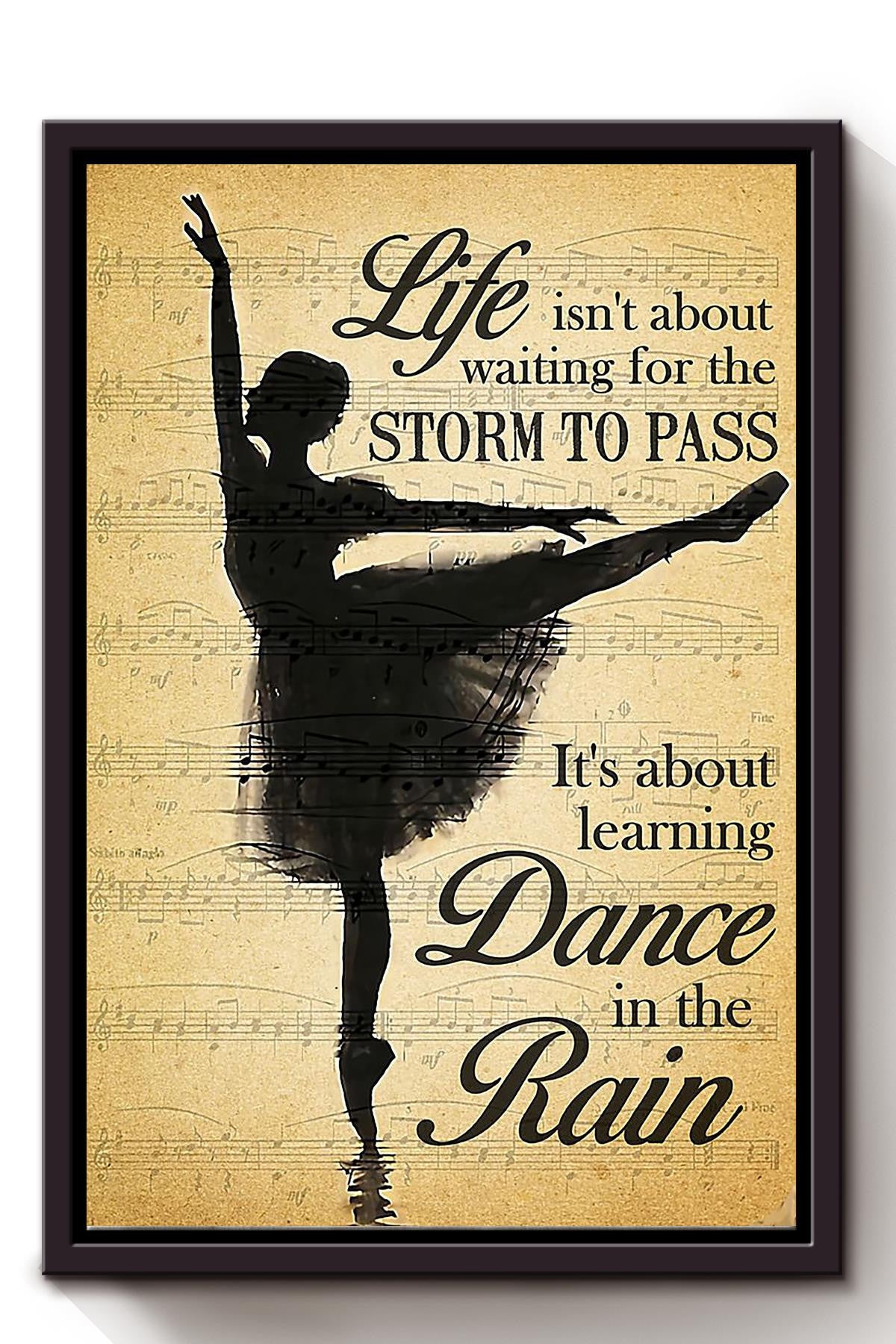 It's About Learning Dance In The Rain Wall Art Gift For Dancer Framed Matte Canvas Framed Prints, Canvas