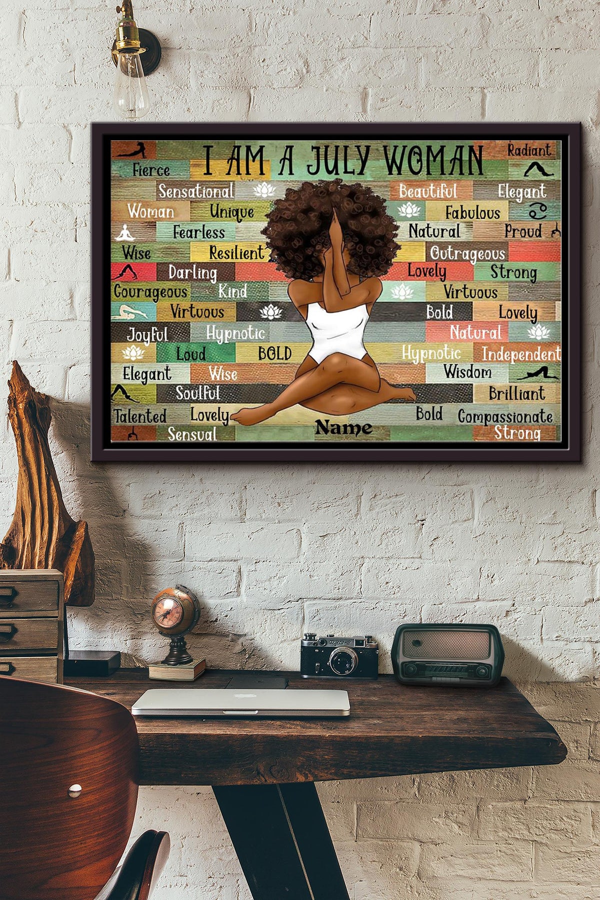 I Am Just A July Woman Poster n Framed Matte Canvas