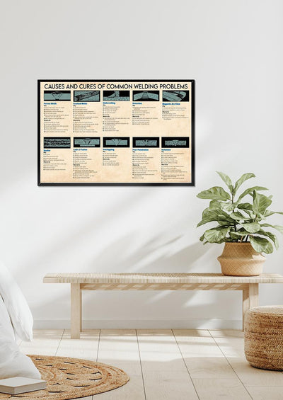 Causes And Cures Of Common Welding Problems Knowledge Wall Art Gift For Welder Engineer Framed Prints, Canvas