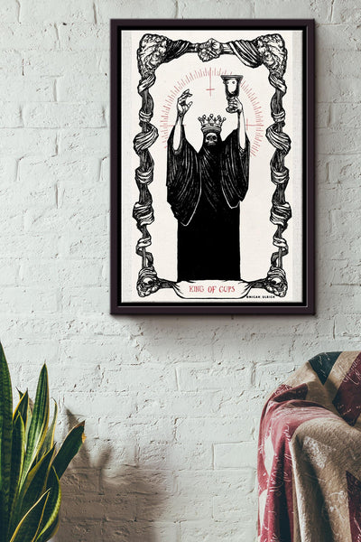 King Of Cups Tarot Card Poster Framed Matte Canvas
