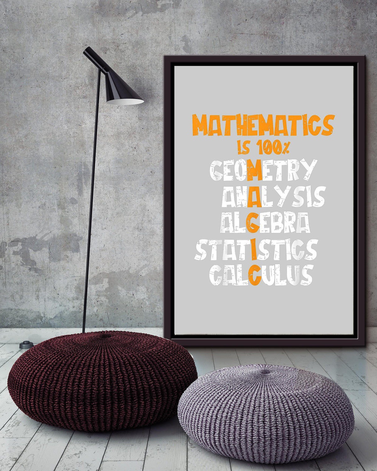 Mathematics Science Math Is 100 Magic Teacher Mathemetics Wall Art For Math Teacher Classroom Decor Framed Matte Canvas Framed Prints, Canvas