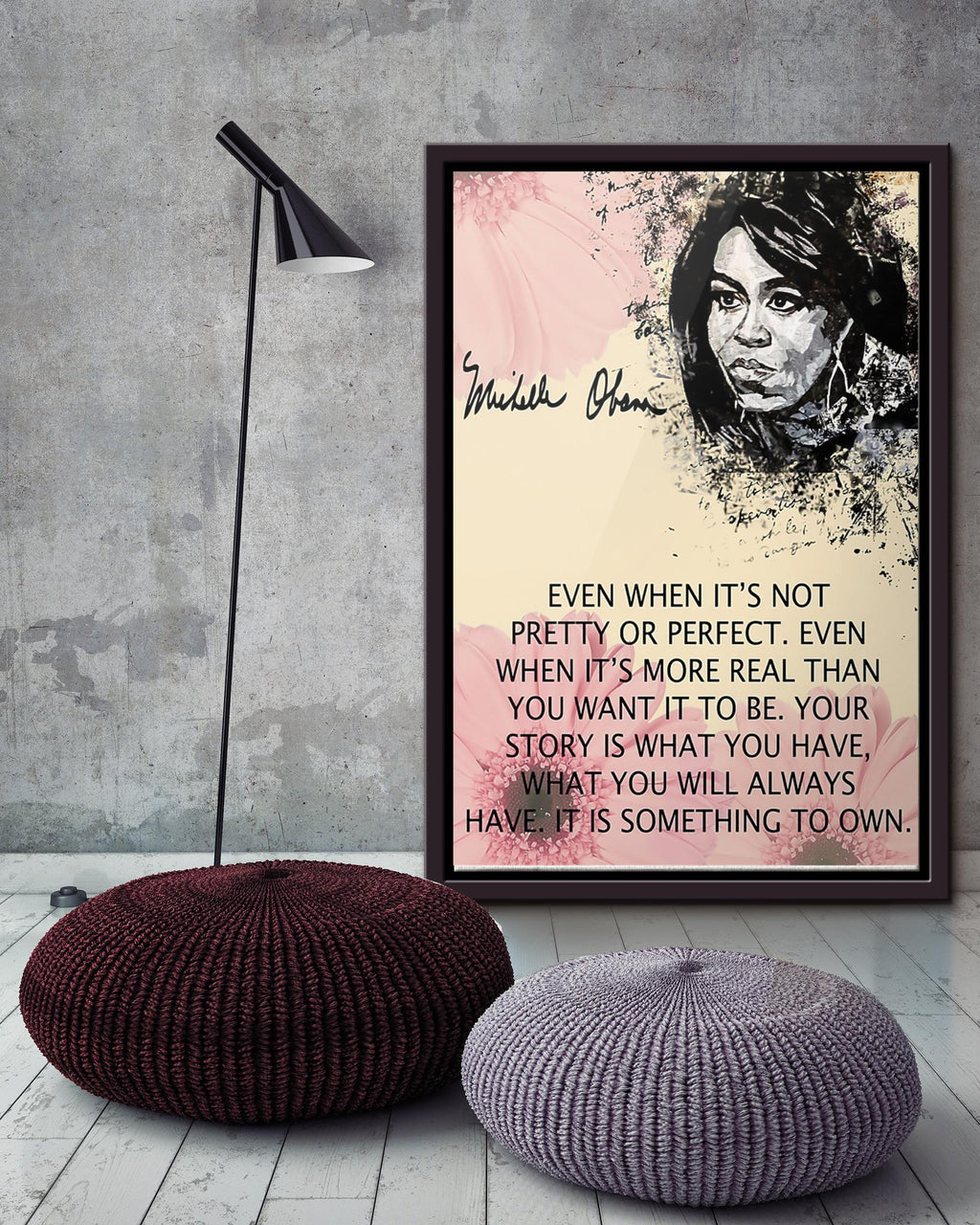 Michelle Obama Inspiration Quote Wall Art For Home Decor Housewarming Framed Canvas Framed Prints, Canvas