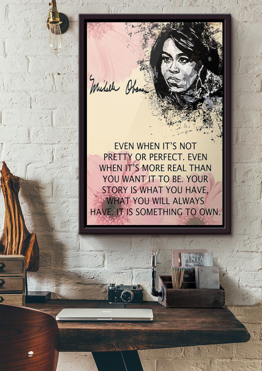 Michelle Obama Inspiration Quote Wall Art For Home Decor Housewarming Framed Canvas Framed Prints, Canvas