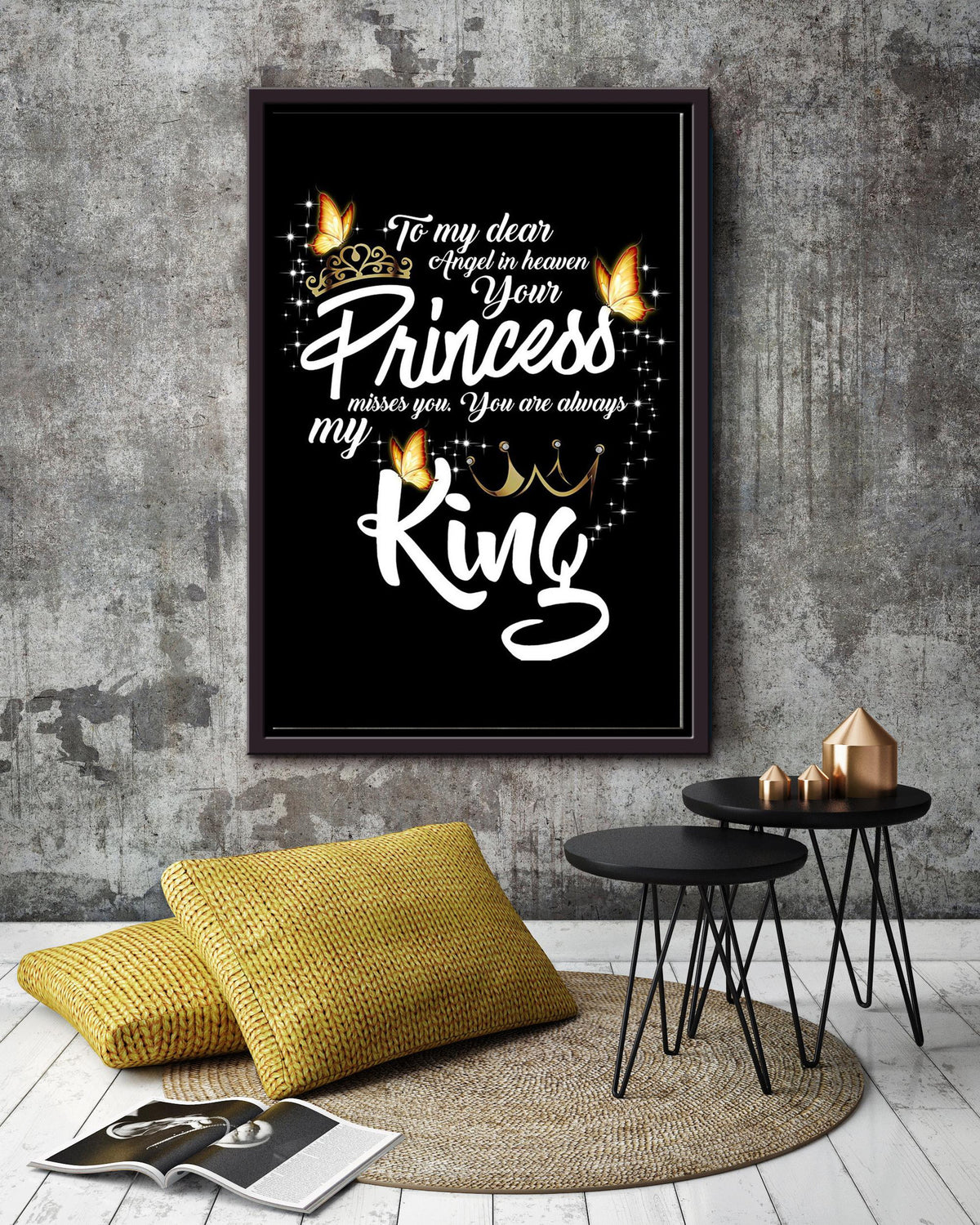 Memorial Quote Wall Art From Daughter To Father Framed Canvas Framed Prints, Canvas