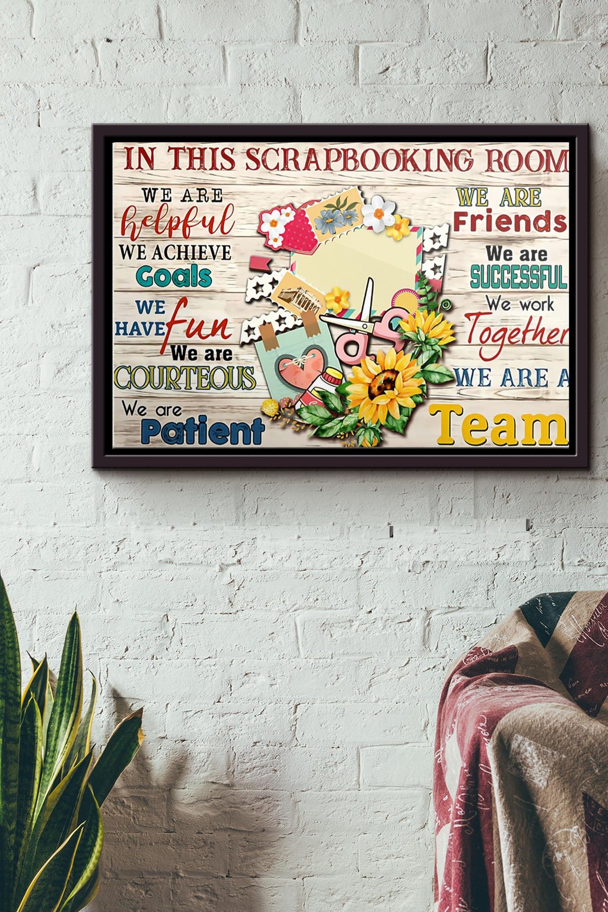 In This Scrapbooking Room Poster n Framed Matte Canvas