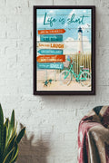 Life Is Short So Go Cycling Poster Framed Matte Canvas