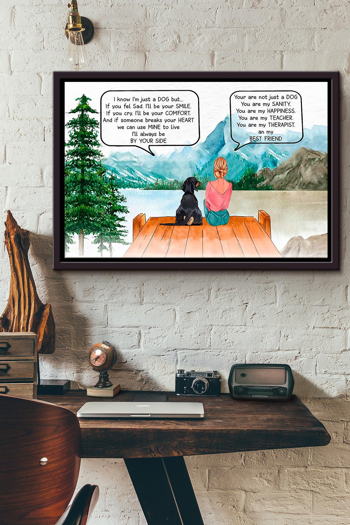 Dachshund Girl You Are My Dog My Sanity My Happiness My Teacher My Therapist My Best Friend Poster n Framed Matte Canvas