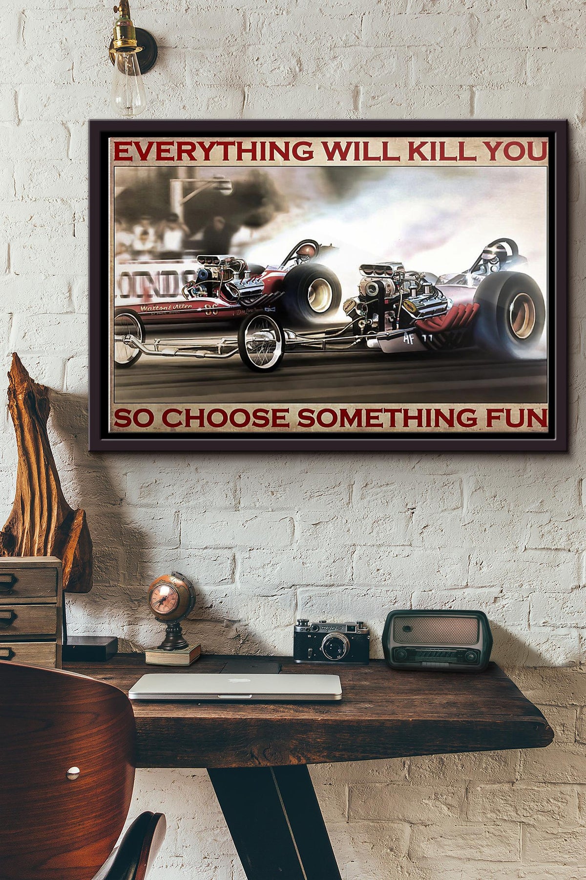 Drag Racing Choose Something Fun Poster n Framed Matte Canvas