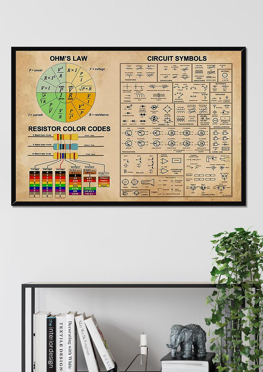 Electrician Circuit Symbols Electricity Knowledge Gift For Lineman