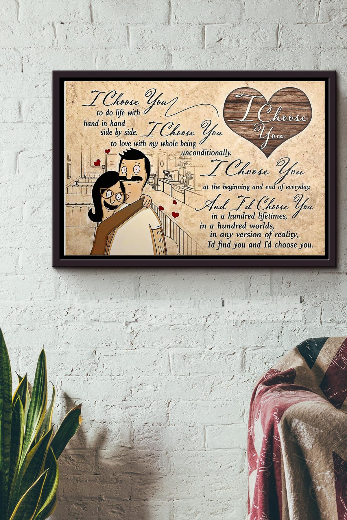 Bob And Linda I Choose You Poster n Framed Matte Canvas