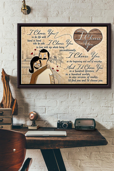 Bob And Linda I Choose You Poster n Framed Matte Canvas