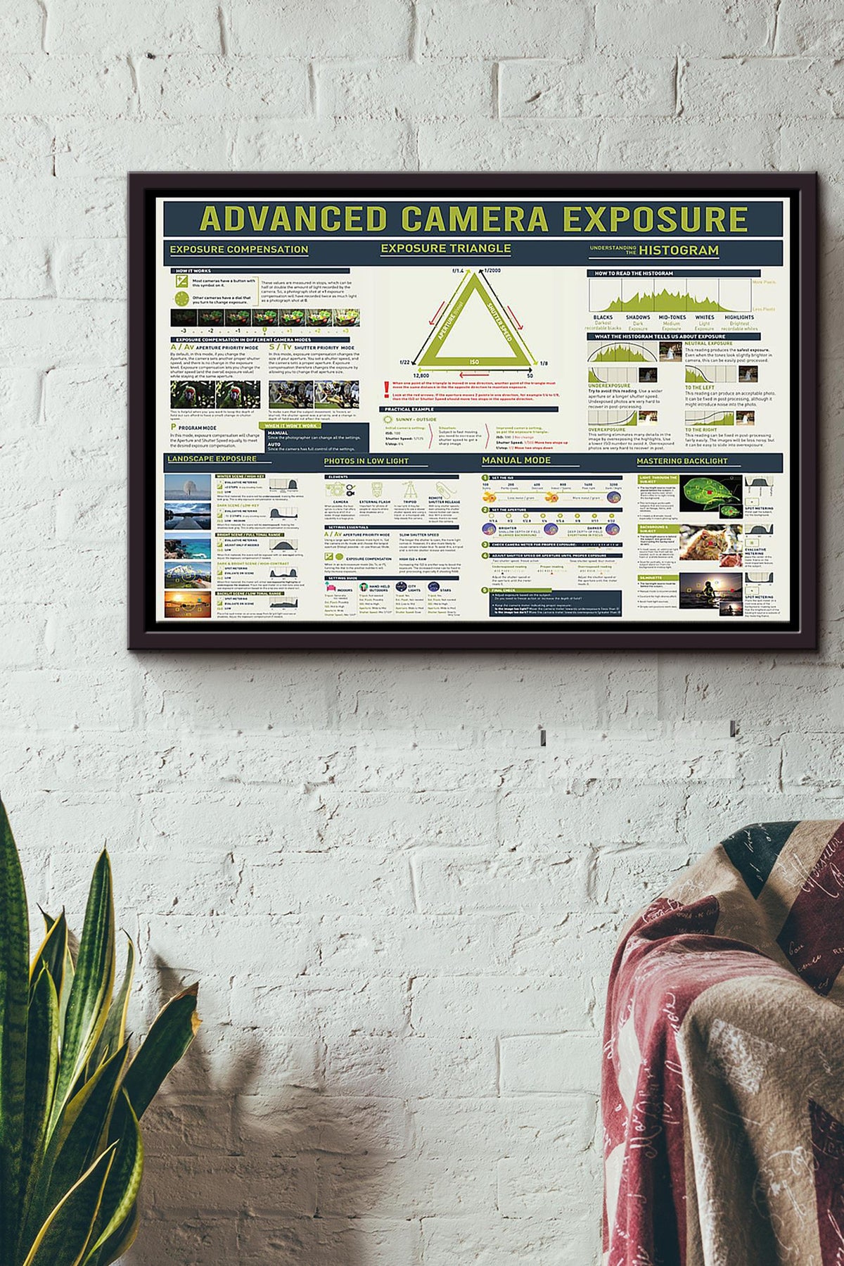 Advanced Camera Expose Instruction Poster n Framed Matte Canvas