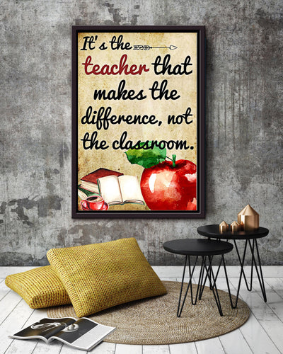 Its The Teacher That Make The Difference, Not The Classroom Framed Matte Canvas