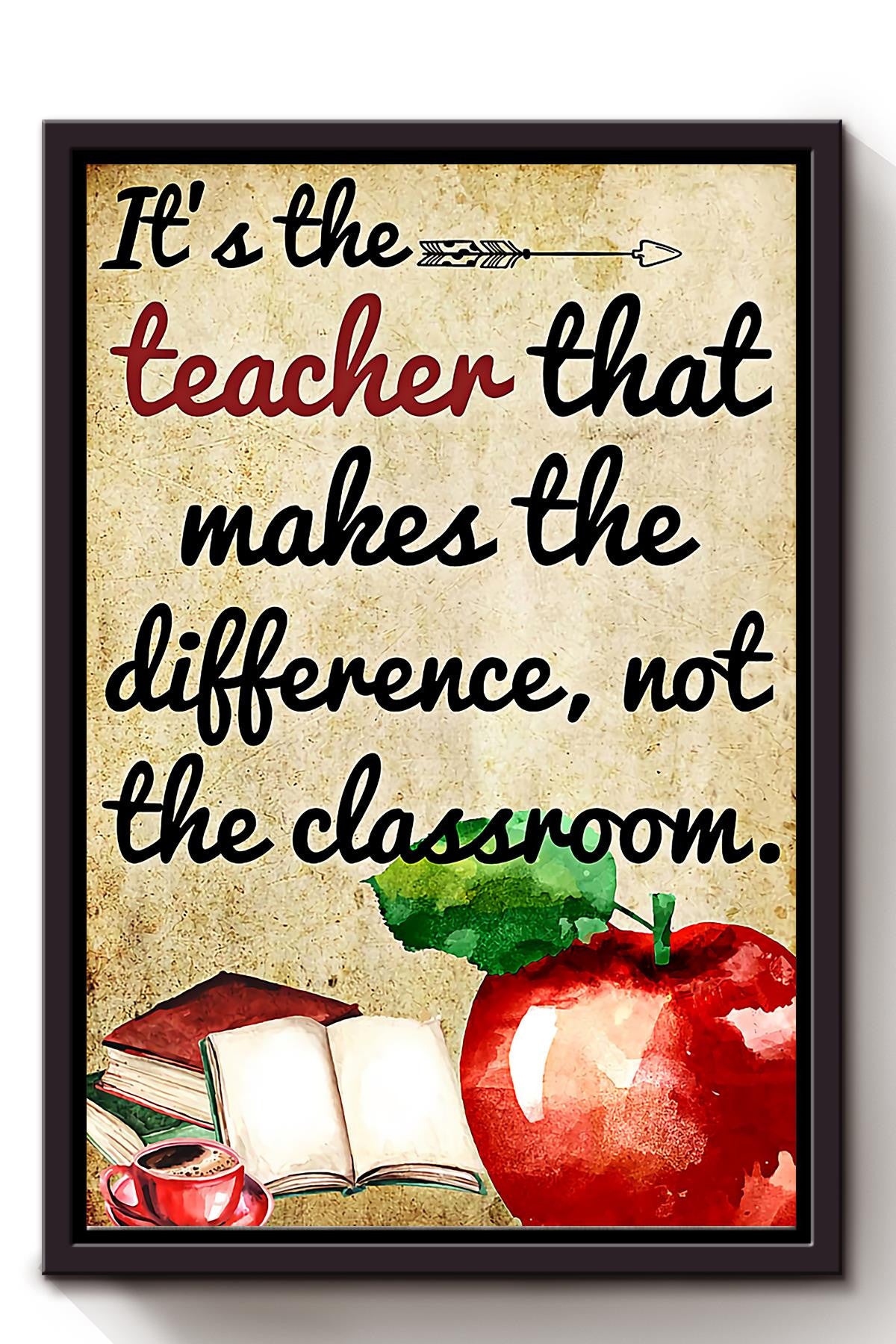 Its The Teacher That Make The Difference, Not The Classroom Framed Matte Canvas