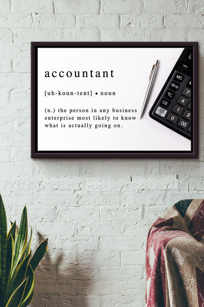 Accountant Noun Poster n Framed Matte Canvas
