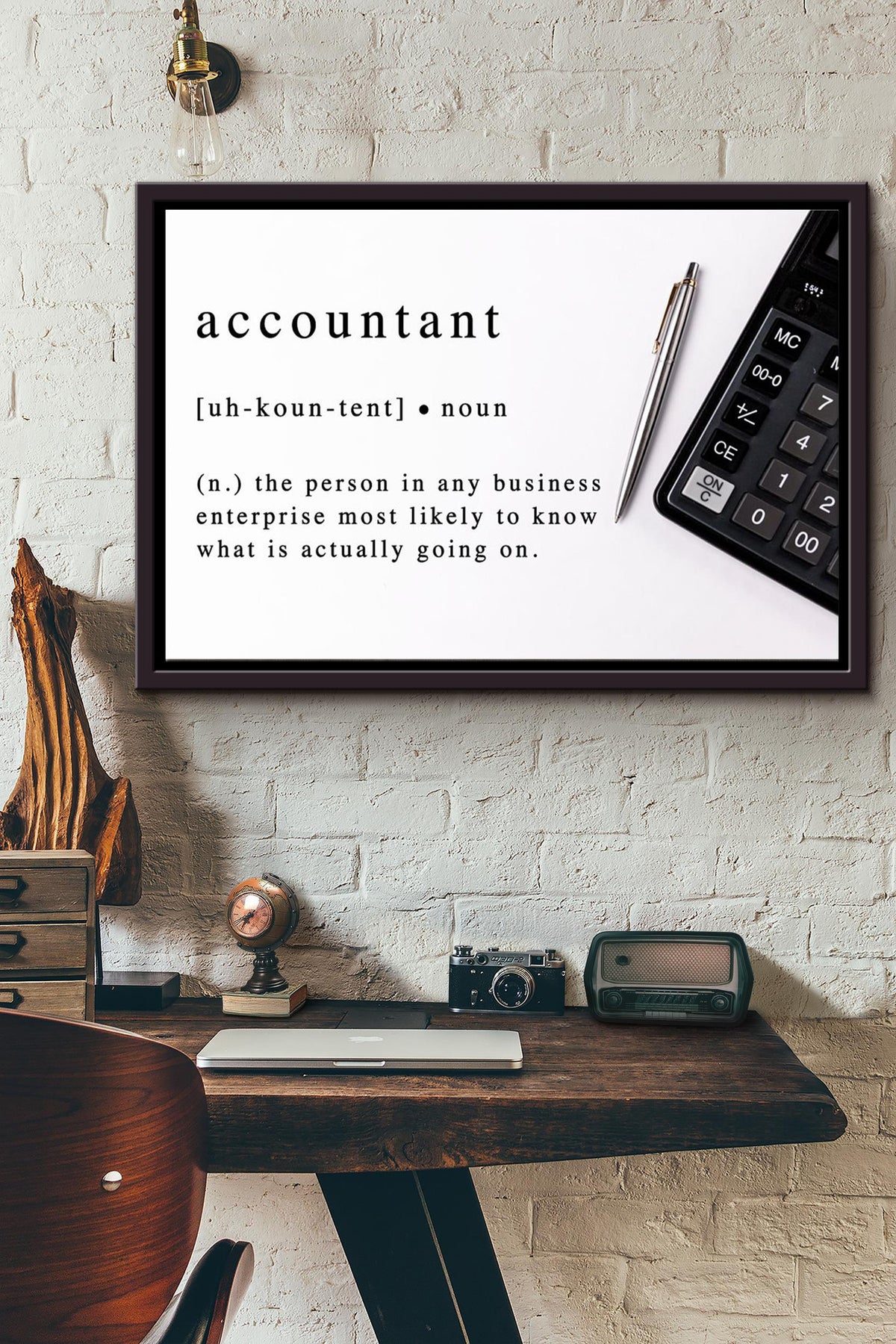 Accountant Noun Poster n Framed Matte Canvas