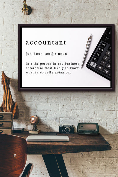 Accountant Noun Poster n Framed Matte Canvas