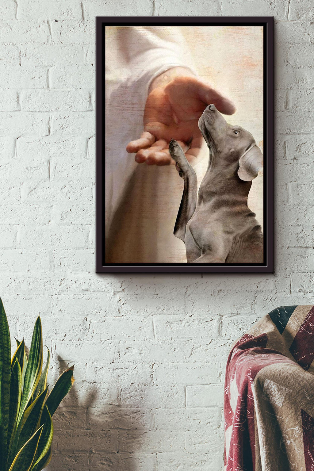 Dachshund Take My Hand Christian Wall Art Gift For Dog Lover Framed Canvas Framed Prints, Canvas