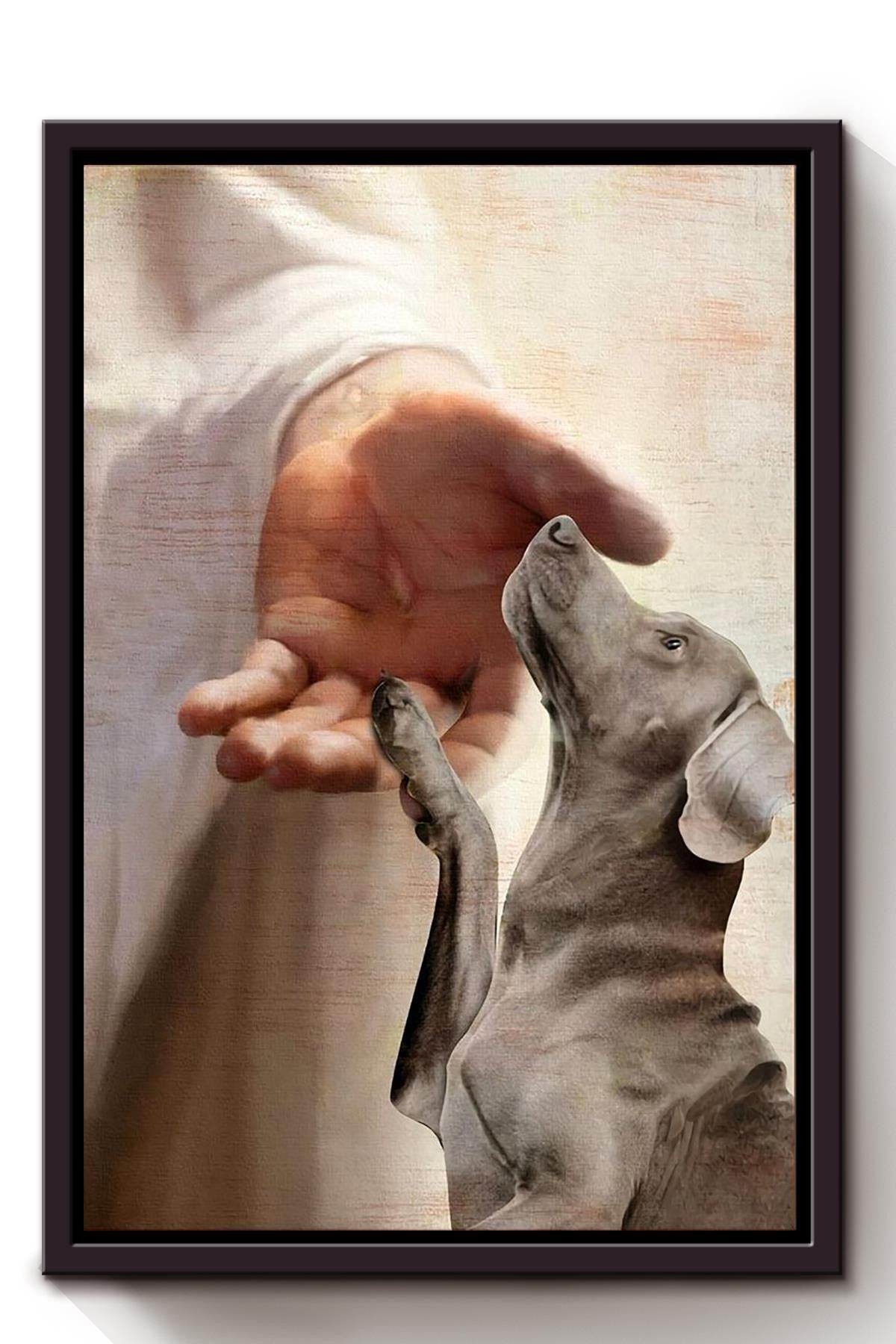 Dachshund Take My Hand Christian Wall Art Gift For Dog Lover Framed Canvas Framed Prints, Canvas