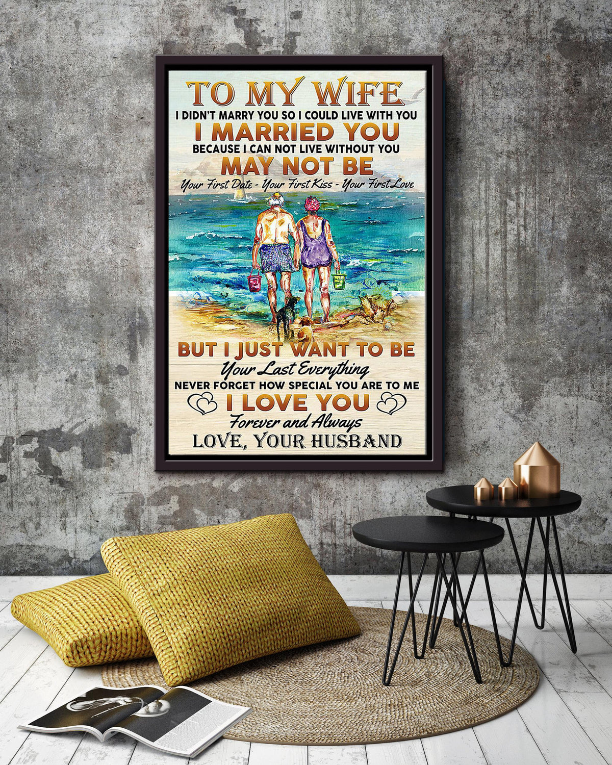 Loving Letter From Husband To Wife Gift For Valentine Wedding Anniversary 05 Framed Canvas